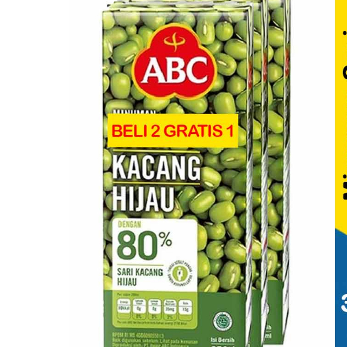 

(BELI 2 GRATIS 1)ABC sari kacang hijau 250ml