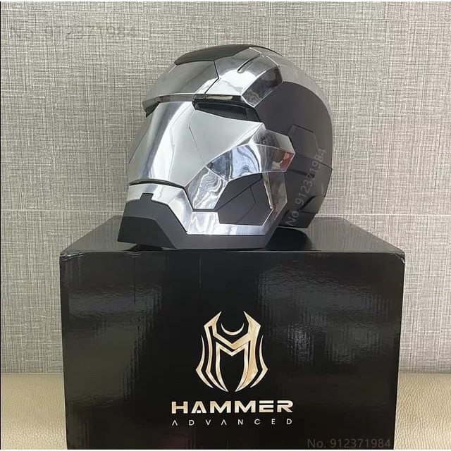 Helm Ironman Buka Tutup Head Mask Helmet Ironman Head Suit War Machine Voice Control 1:1 Wearable