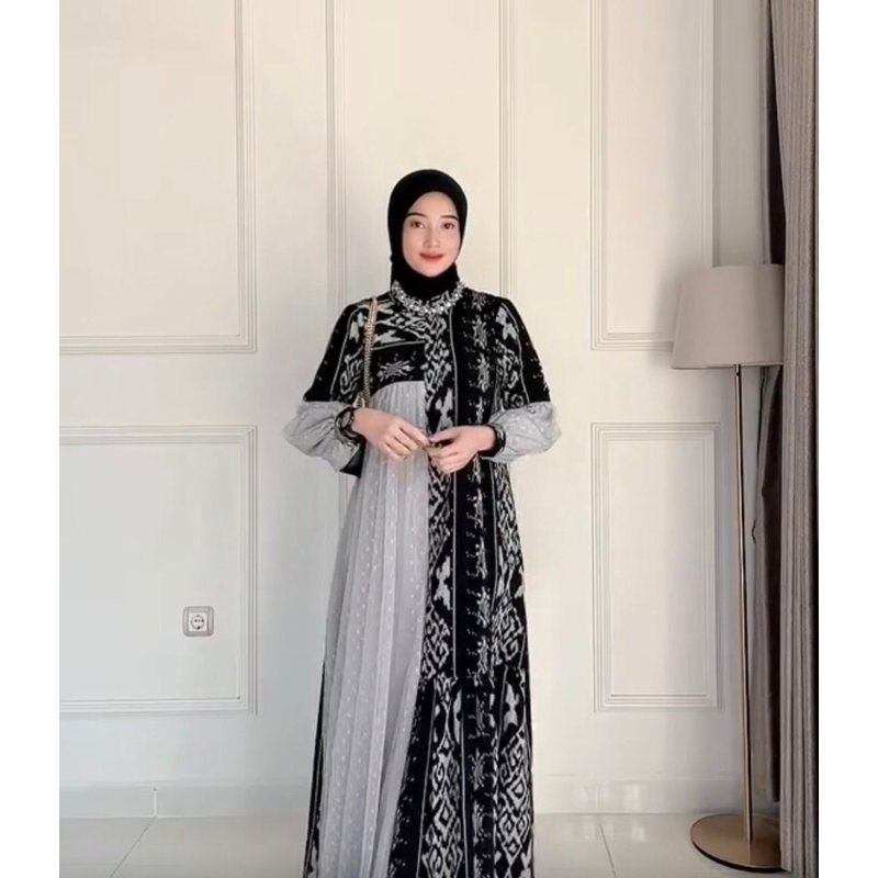 Ready stock Dres Adiba Kondangan Series-Tile kombinasi