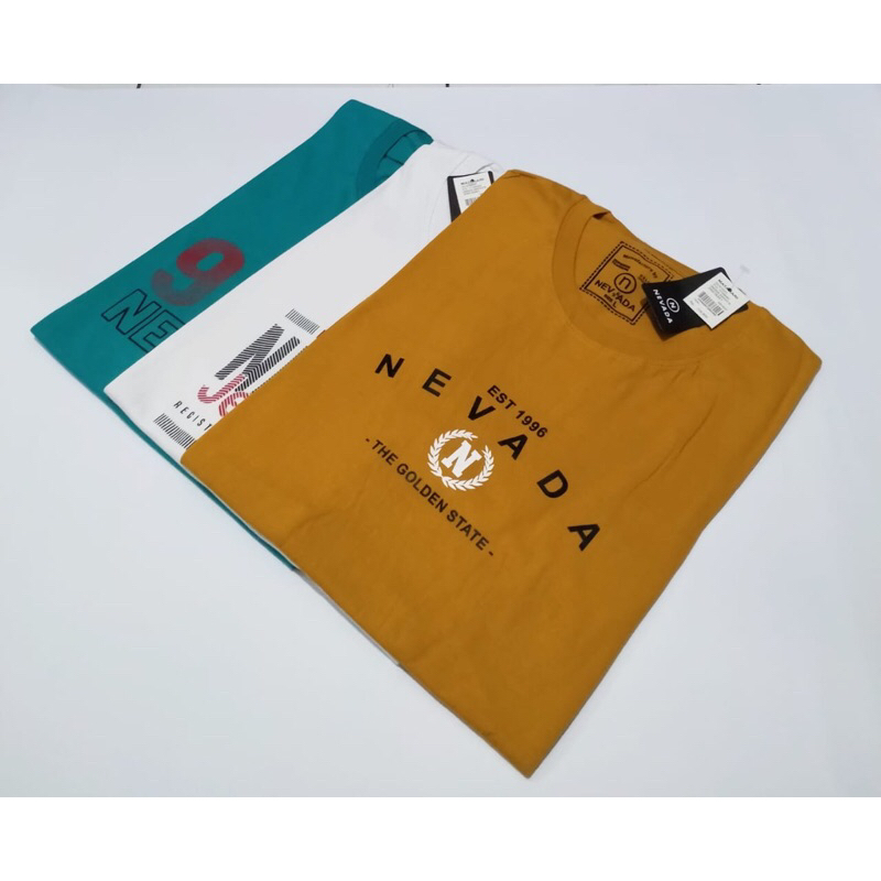 KAOS DISTRO NEVADA RANDOM MOTIF | KAOS NEVADA PRIA WANITA LENGAN PENDEK