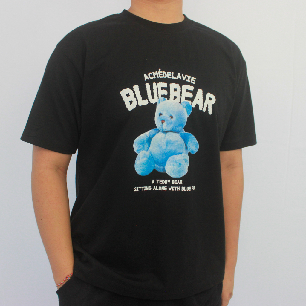 ADLV Blue Teddy Bear Black Tee