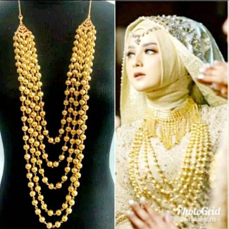 Kalung Kolara Baju Bodo Bugis Kalung Bola Emas