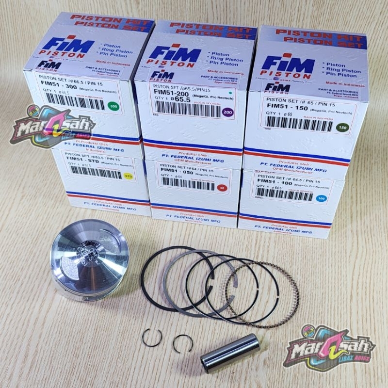 Piston Fim51 Piston Fim Megapro piston mega pro Fim pin 15 set ring piston 63.5 64 64.5 65 65.5 66 6
