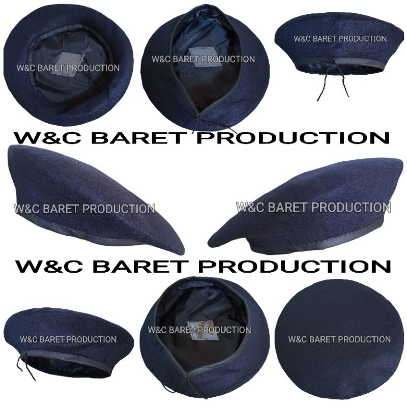 TOPI BARET FLANEL BIRU NAVY TUA / BIRU DONGKER TUA / DEWASA / BARET PARTAI / BARET PASKIBRA / DLL