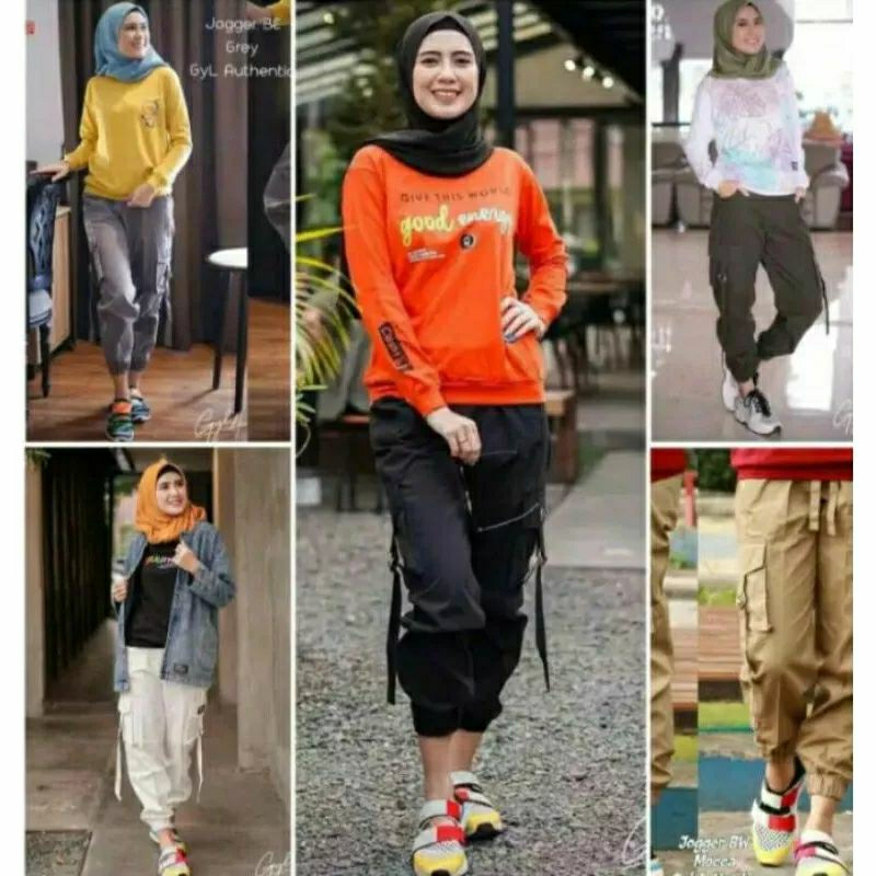 CELANA CARGO WANITA JOGGER (Tidak mulur)CELANA CARGO WANITA JOGGER (Tidak mulur)CELANA CARGO WANITA 