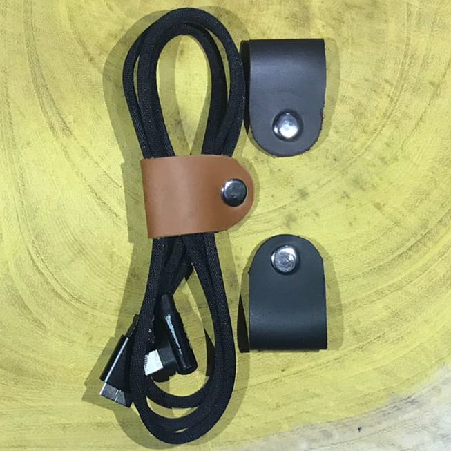 Pengikat Kabel Kulit Sintetis Premium Klip Kabel Kulit Sintetis