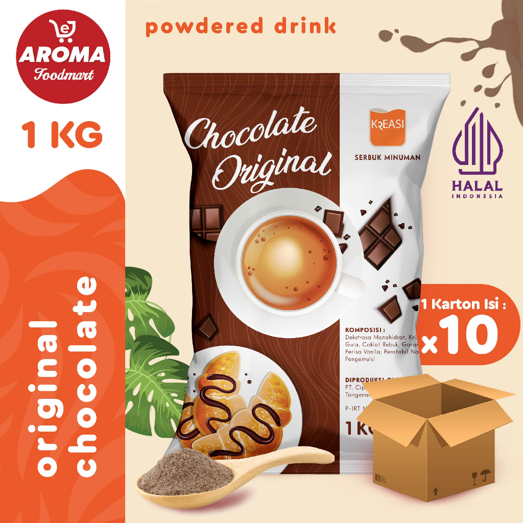

1 Karton Kreasi Bubuk Original Chocolate Powder 1 KG Serbuk Coklat