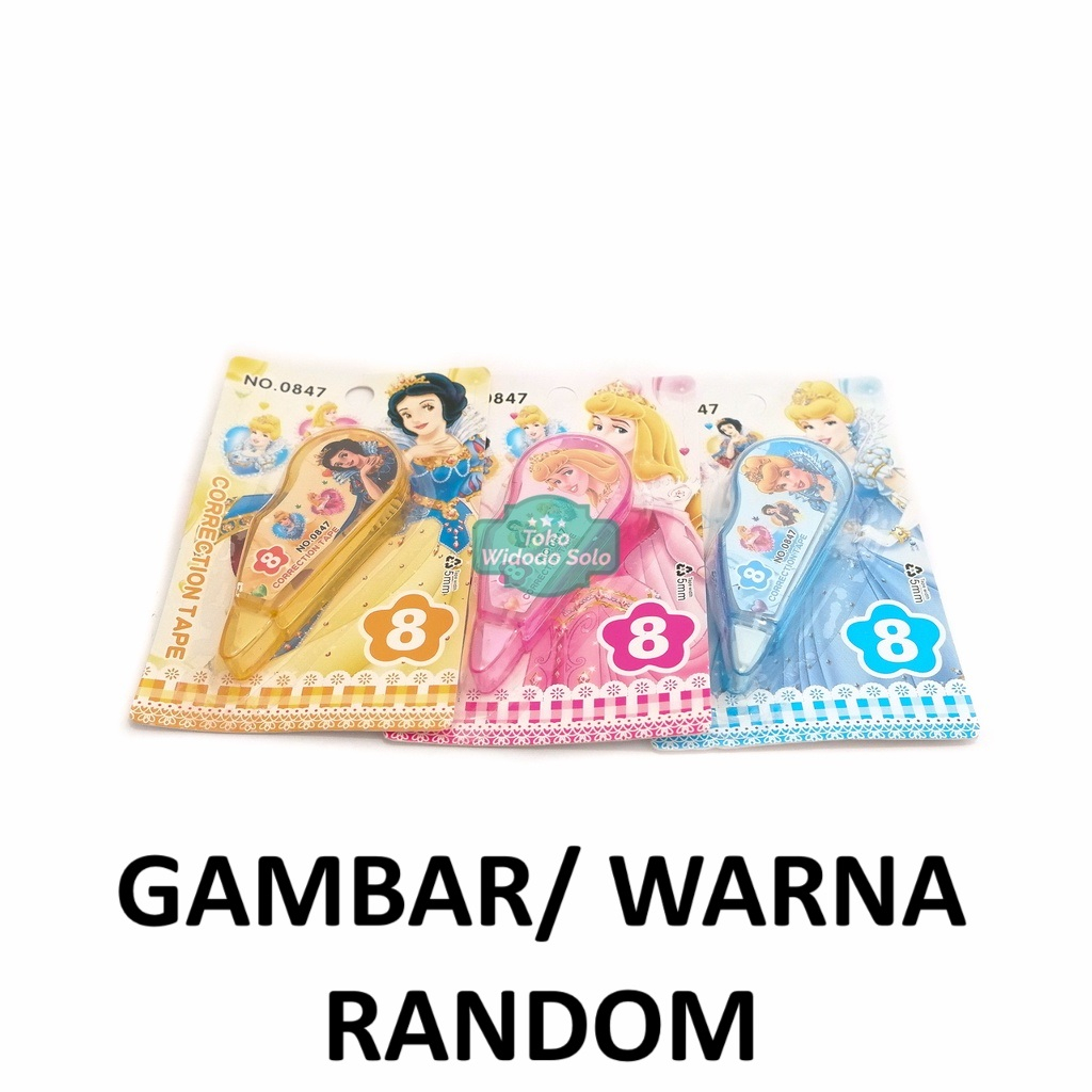 

1 BUAH Tip Ex Kertas Mini Fancy Princess 0847 Correction Tape Tipex