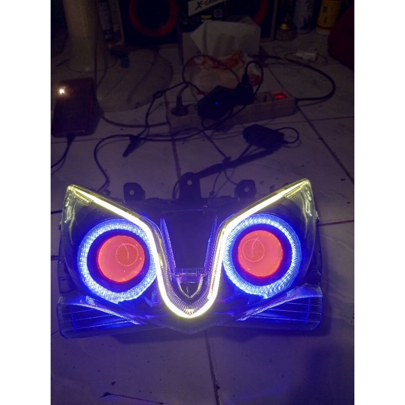 reflektor fulset kasten projie LED Honda kzr Vario 125 fi super old Lampu depan proji