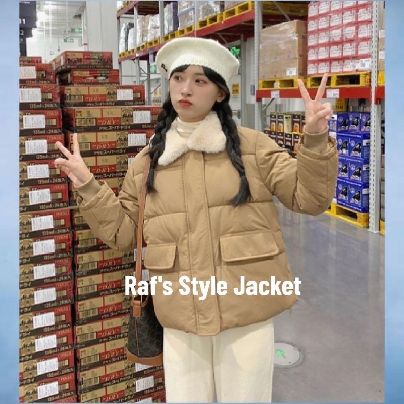 Jaket Kembung wanita musim Dingin / Jaket wanita kerah bulu empuk / Jaket Wanita musim gugur /Jaket 