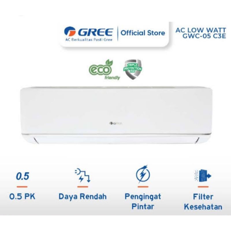 AC GREE 1/2 PK GWC05MOO5 R32 UNIT ONLY INDOOR dan OUTDOOR
