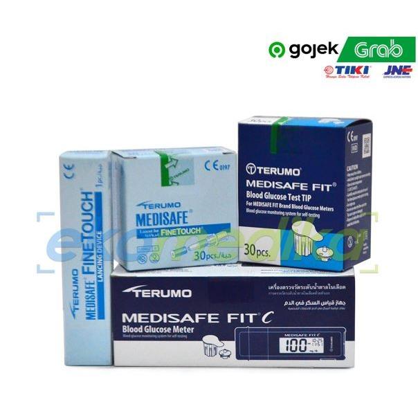 Alat Cek Gula Darah Terumo MEDISAFE FIT C + Strip - Lancing + Lancet Paket Lengkap MEDISAFE TERUMO