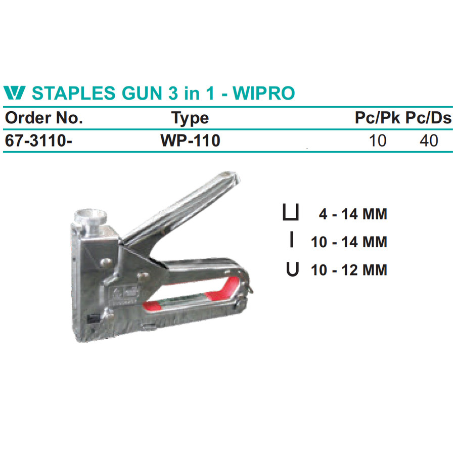 

Wipro WP110/WP 110 Alat Staples Gun Manual 3 in 1