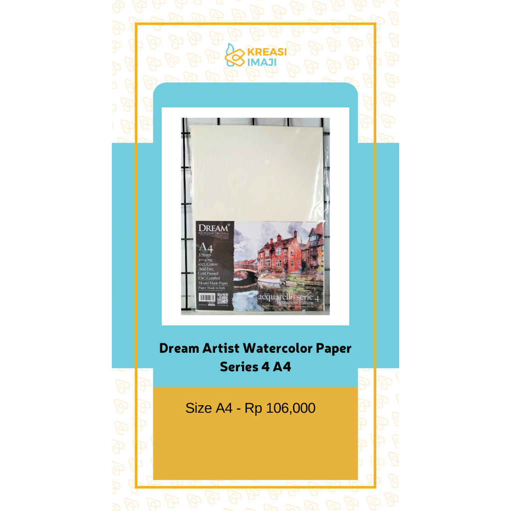 

KREASI IMAJI | Dream Artist Watercolor Paper Series 4 Kertas Lukis Ukuran A4 Made in Italy GRATIS ONGKIR