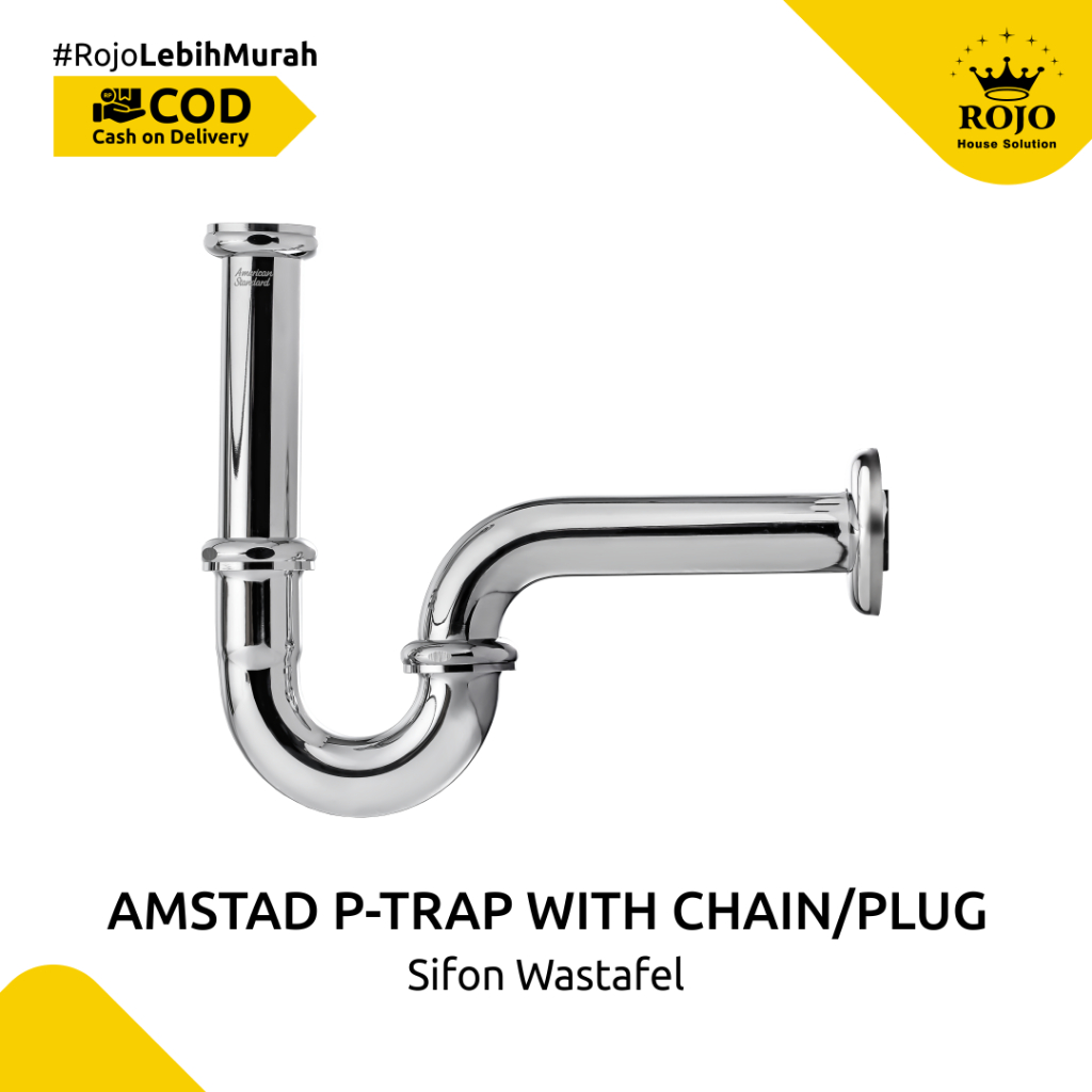 American Standard P-Trap with Chain/Plug - Sifon Wastafel