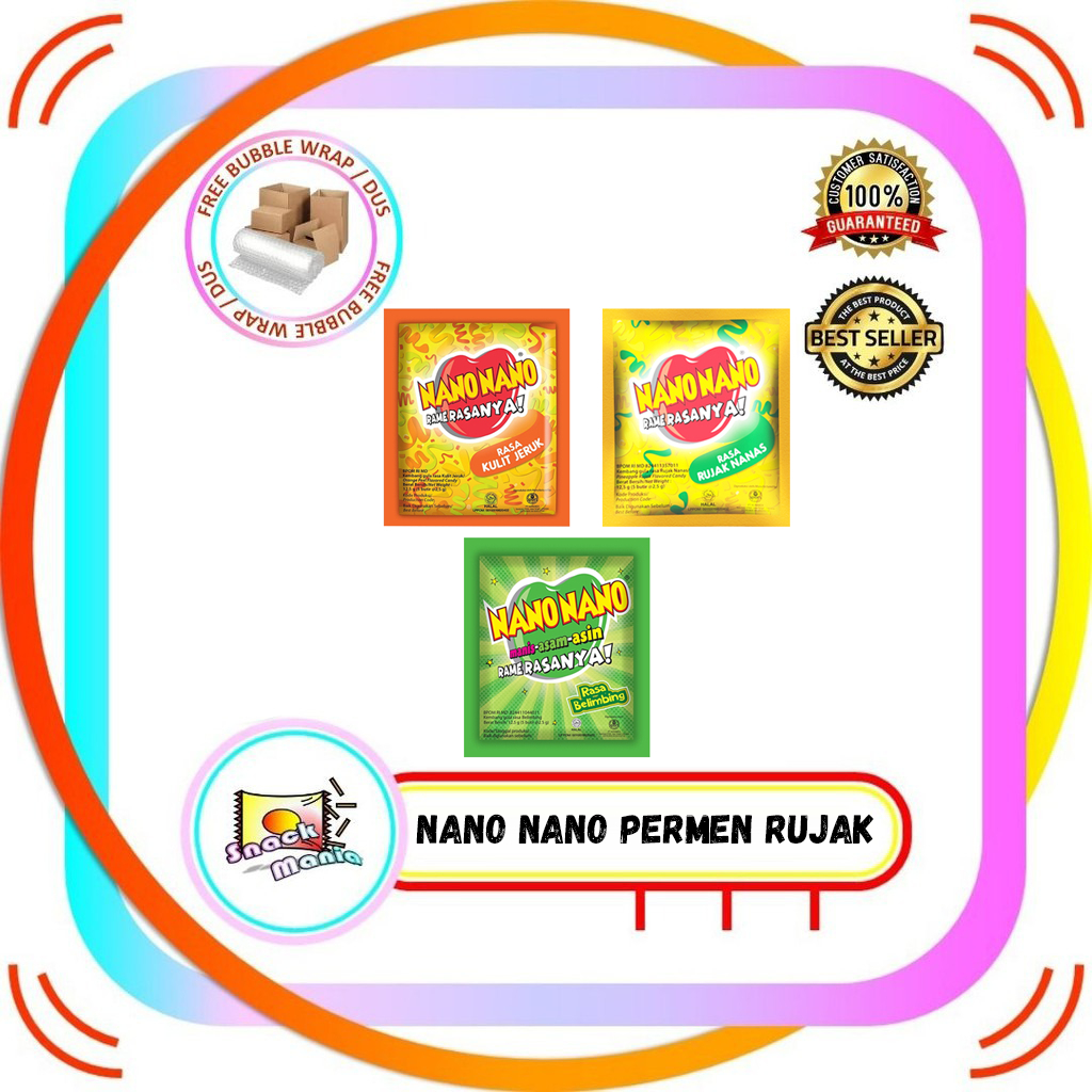 

Nano Nano Permen Rujak Nanas | Kulit Jeruk | Belimbing 12,5 gr Candy