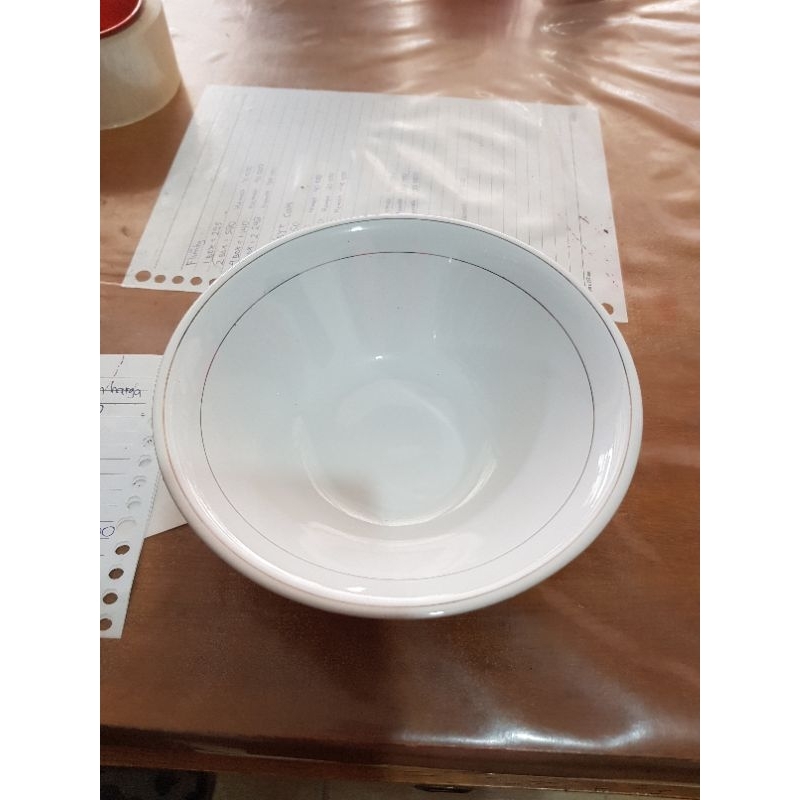 Mangkok keramik lis putih/Mangkok keramik 7 inch