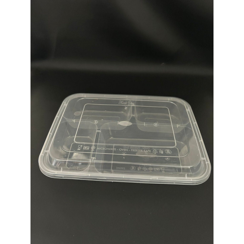 KOTAK MAKAN PLASTIK THINWALL 4 SEKAT DOME VICTORY 1PACK ISI 25PCS KEMASAN MAKANAN KOTAK BEKAL NASI B