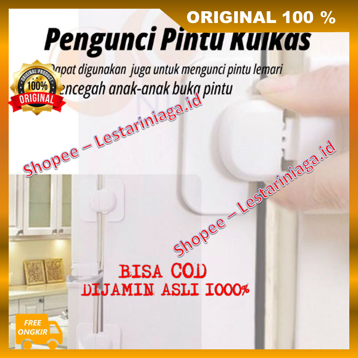 BELI 1 GRATIS 1 Pengaman Pintu Kulkas Serbaguna Kunci Pengaman Pintu Lemari Es Kulkas Laci Anak Baby