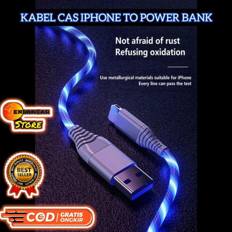 ORIGINAL KABEL DATA / KABEL CAS IPHONE IOS FULL LED FAST CARGING 1 METER YOUNGPRO