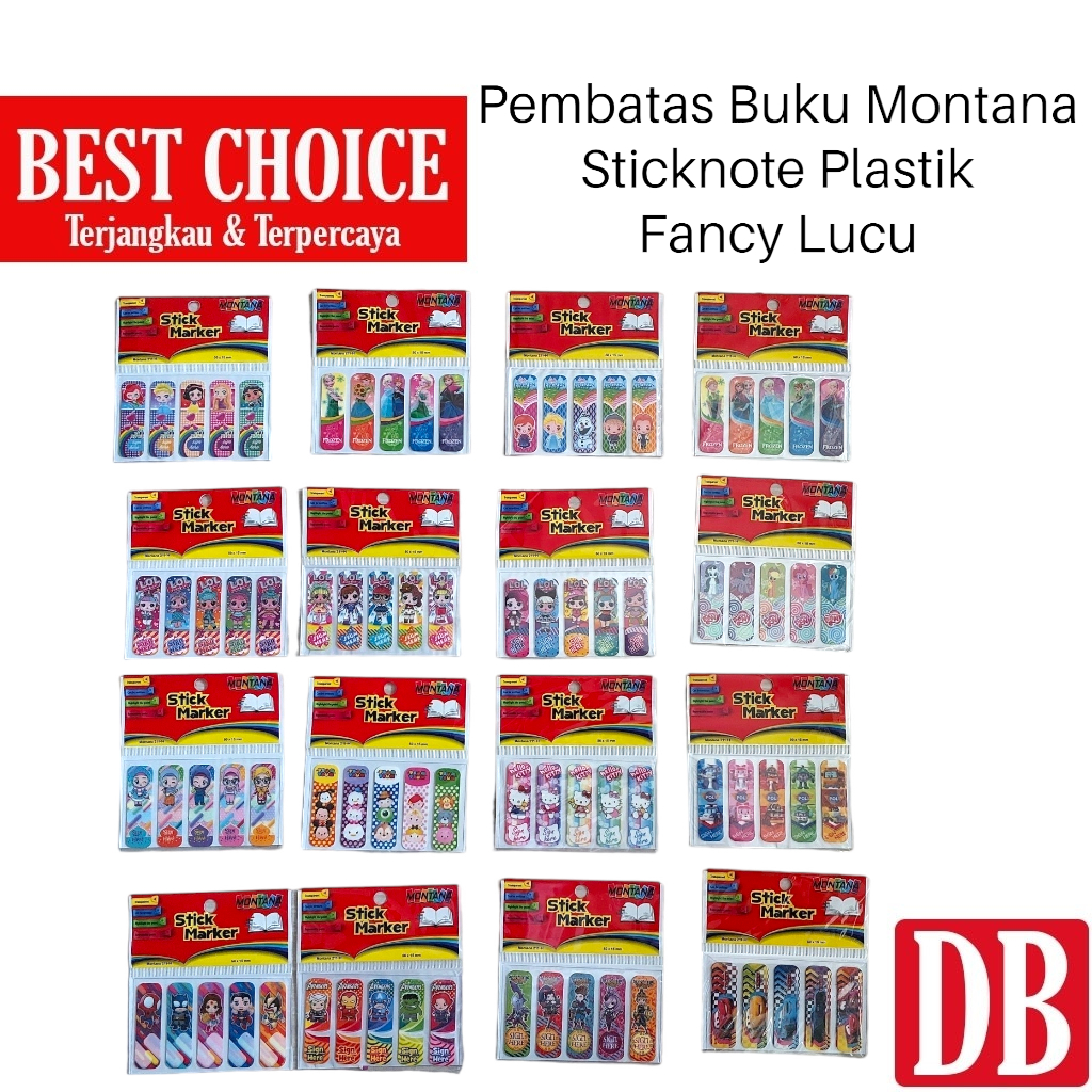 

Pembatas Buku Plastik / Sticky Note Plastik Montana Fancy Lucu Murah