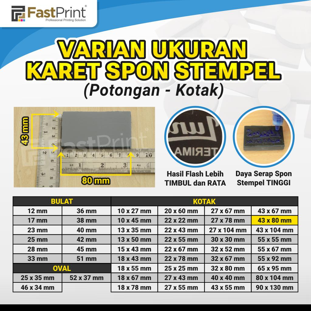 

Karet Stempel Flash Potongan Kotak 43X80 MM