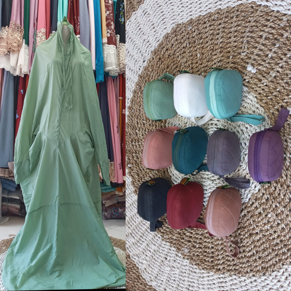 Mukena Travelling Sutra Parasit Dove Polos Dewasa Jumbo Grosir 3pcs