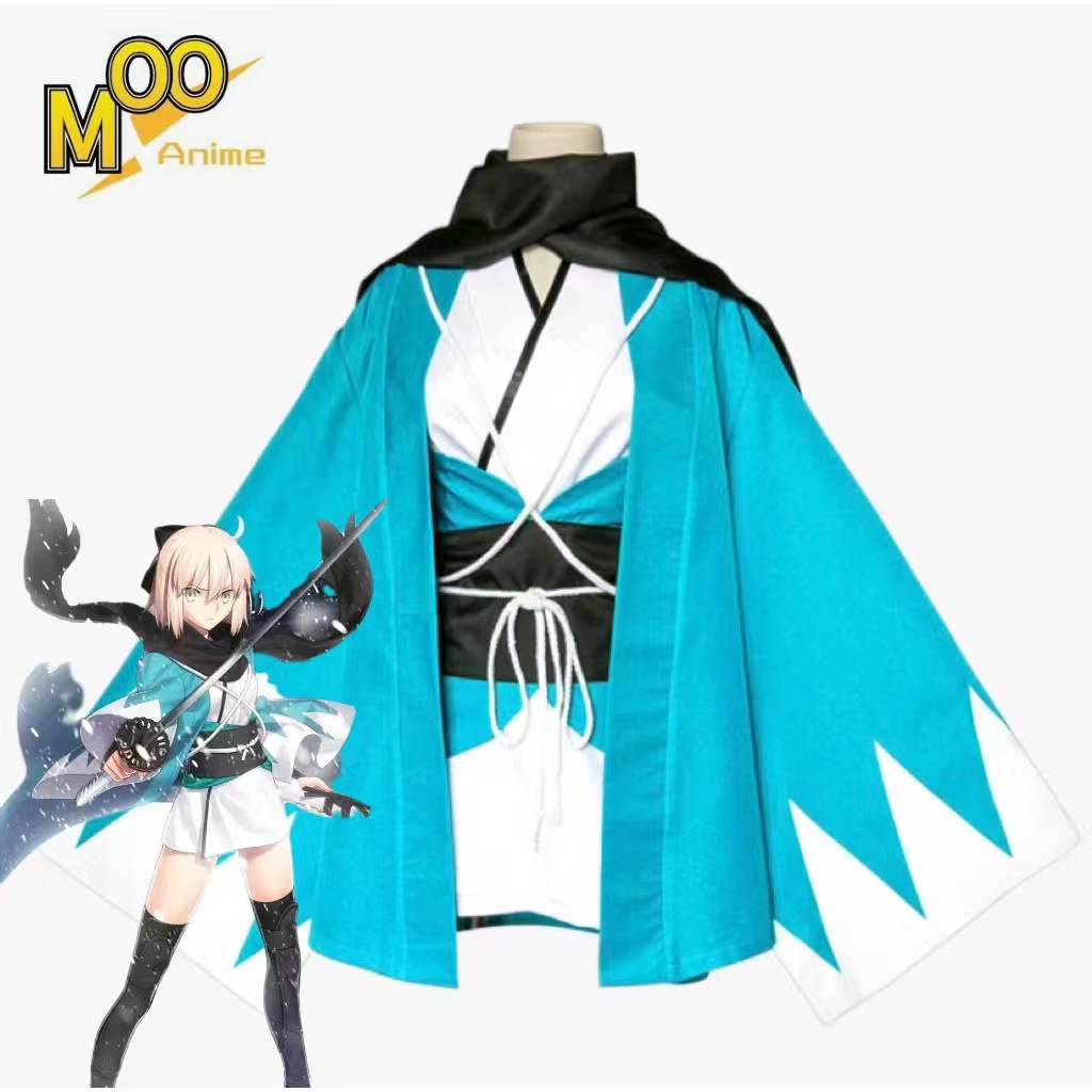 Fate/Grand Order Okita Souji cosplay costume Okita Souji cosplay set and wig