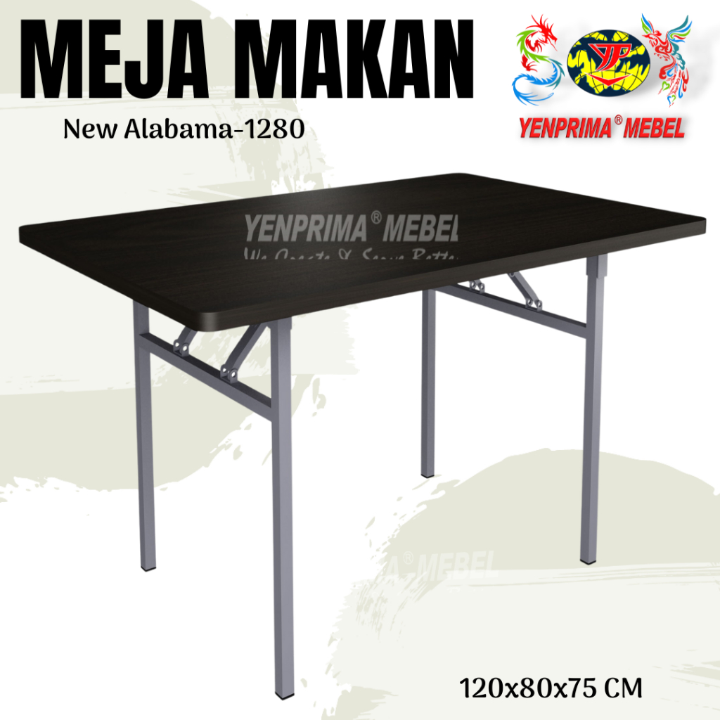 [YENPRIMA] Orbitrend Meja Lipat / Folding Table New Alabama 1280 / Meja Tulis / Meja Makan Kaki Besi