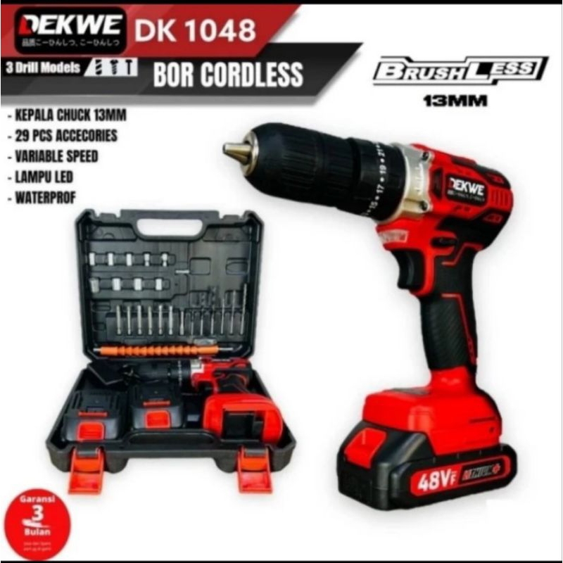 Dekwe DK1048 / bor cordless Brushaless hammer drill 13mm batrai