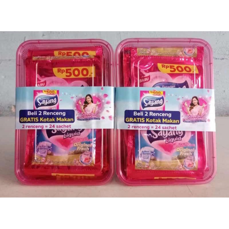 Deterjen Sayang Liquid/Sabun Cair Sayang (24 Sachet)