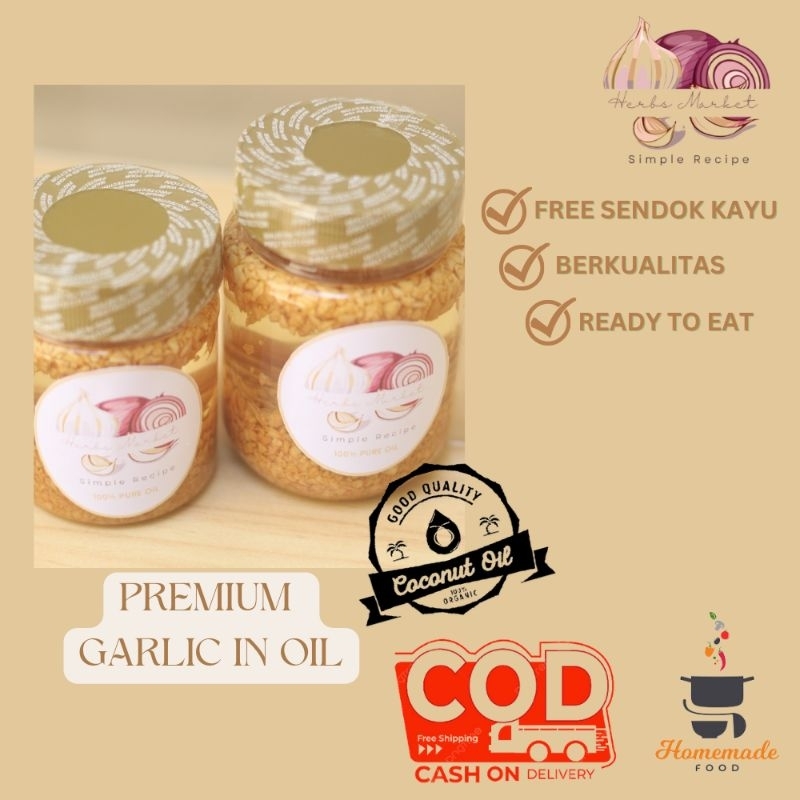 

PREMIUM GARLIC IN OIL (BACEMAN BAWANG PUTIH GORENG) BERKUALITAS/ RENDAMAN BAWANG PUTIH GORENG CINCANG/ BAWANG PUTIH INSTAN/ PELENGKAP MASAKAN/ BUMBU MASAKAN HOMEMADE/ BUMBU MASAKAN EXPORT QUALITY/BACEMAN BAWANG PUTIH GORENG/ BUMBU NASI GORENG/