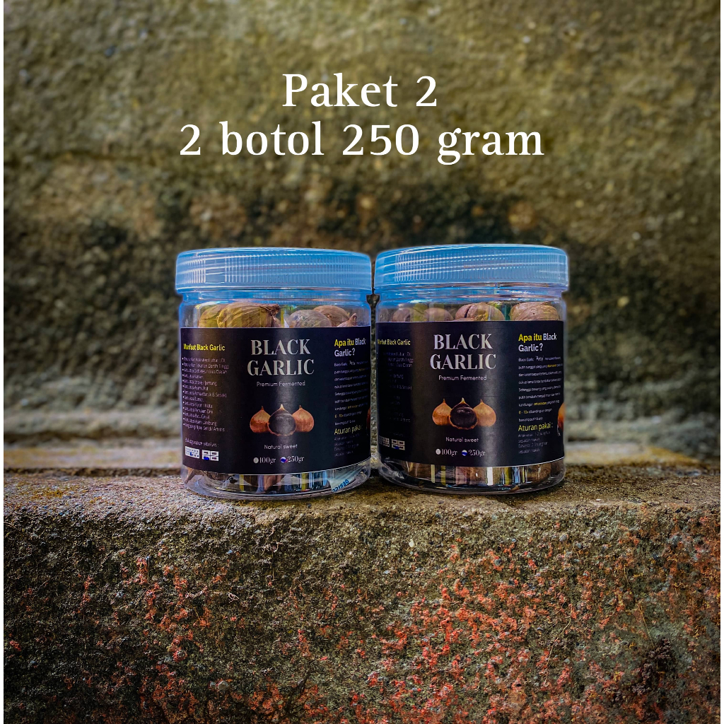 

( Paket 2 Botol ) Black Garlic / Bawang Hitam Tunggal Premium 250 gram