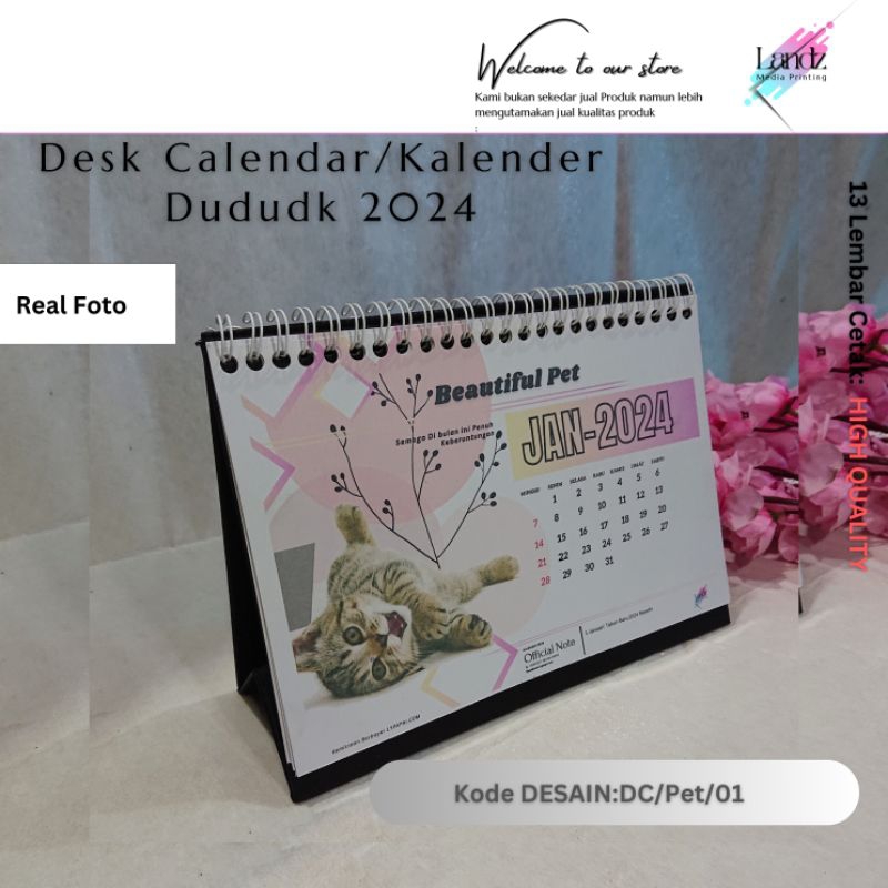 

Kalender Duduk 2024 Kalender Meja Kalender Custom Foto Kalender Lanspace Desk Calendar Hiasan Meja Kado Ulang Tahun Sovenir Kalender Lanspace (A5)