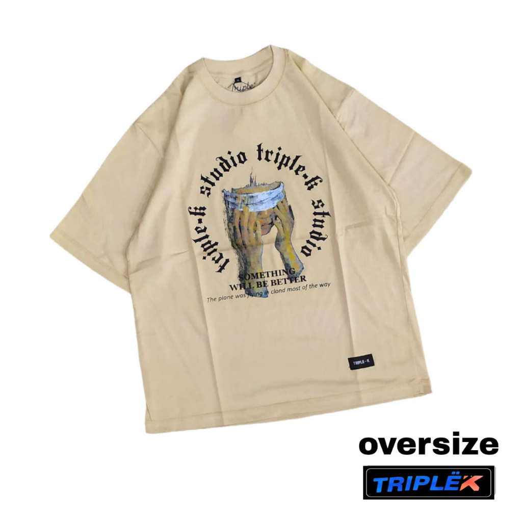 Kaos Distro Cream Kaos Oversize New Best Seller