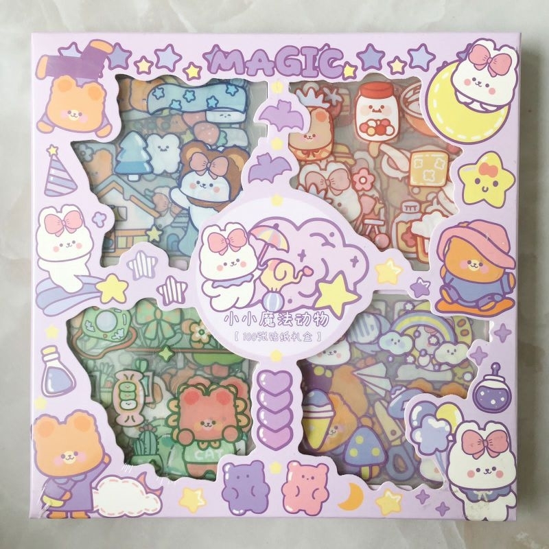 

stiker beruang magic ungu