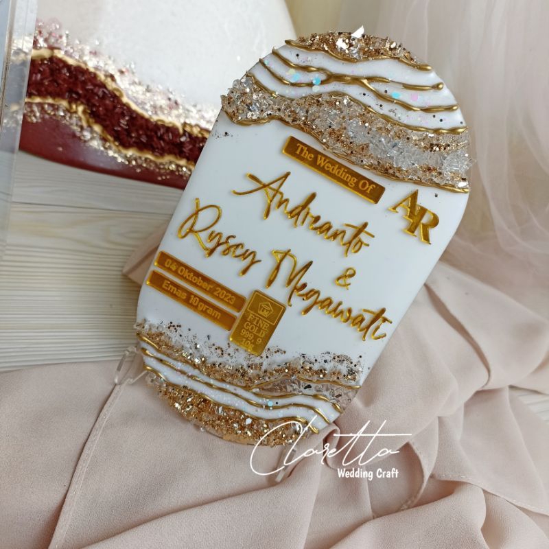 Dekorasi mahar nikah resin oval/kapsul elegan