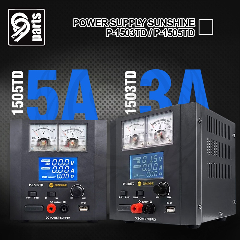DC Power Supply Sunshine 1503TD 15V 3A Original Sunshine / Power Supply Sunshine 1505TD 15V 5A Origi