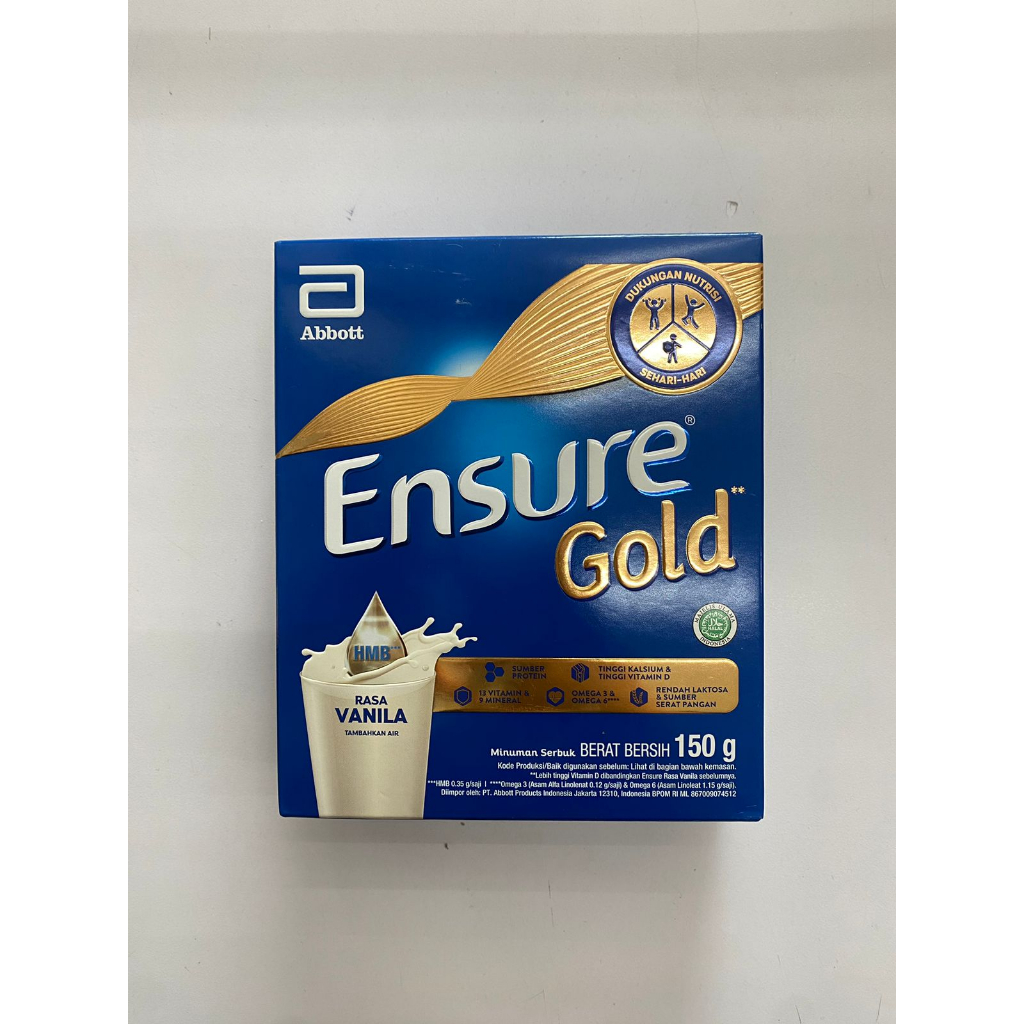 

ENSURE GOLD HMB RASA VANILLA 150 GR TINGGI KALSIUM DAN PROTEIN