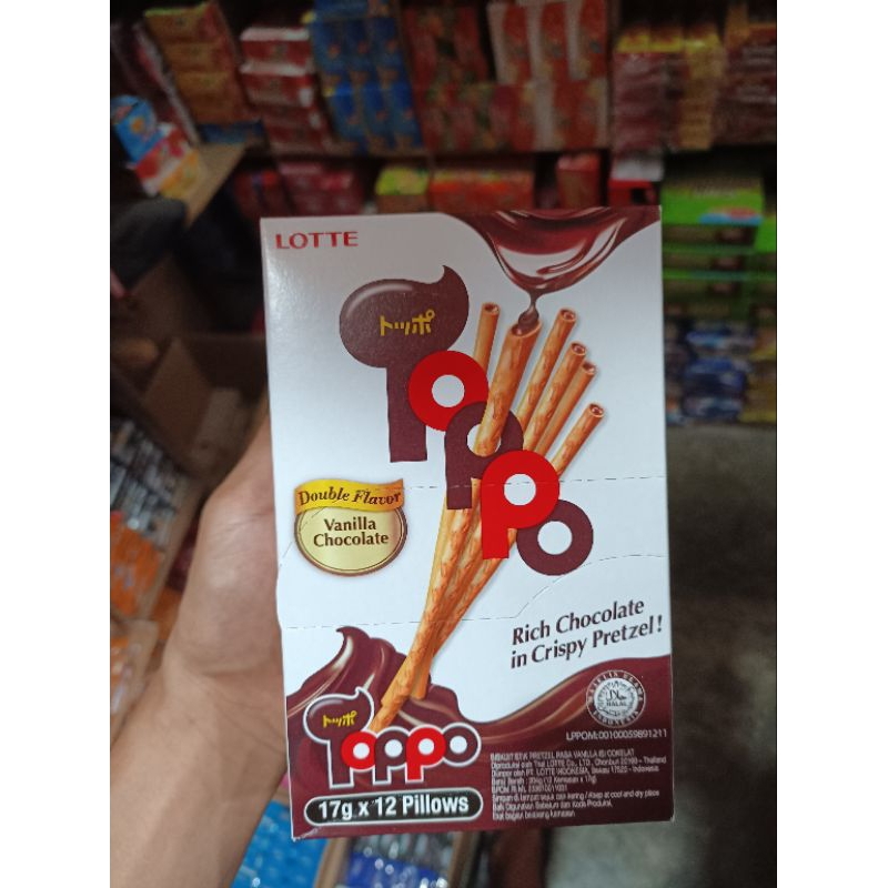 

biskuit stick lotte toppo isi 12 bungkus