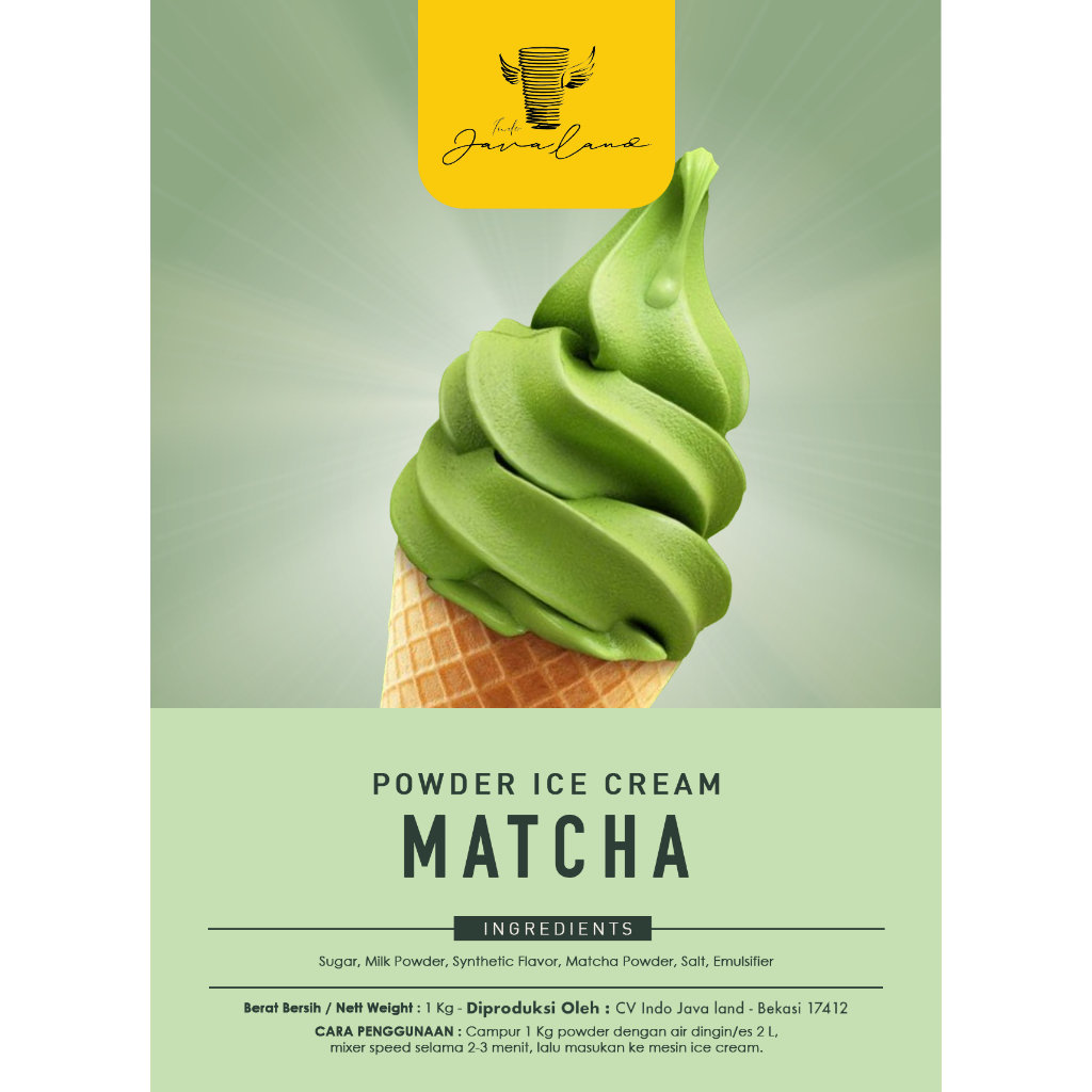 

Ice Cream Green Tea/Matcha Powder 1KG Original Javaland