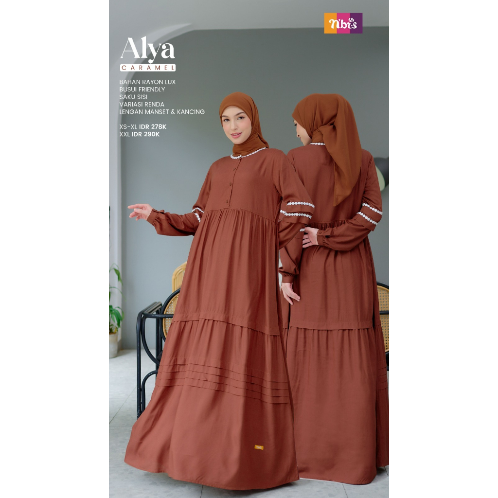 Gamis  Nibras syari Terbaru Alya original