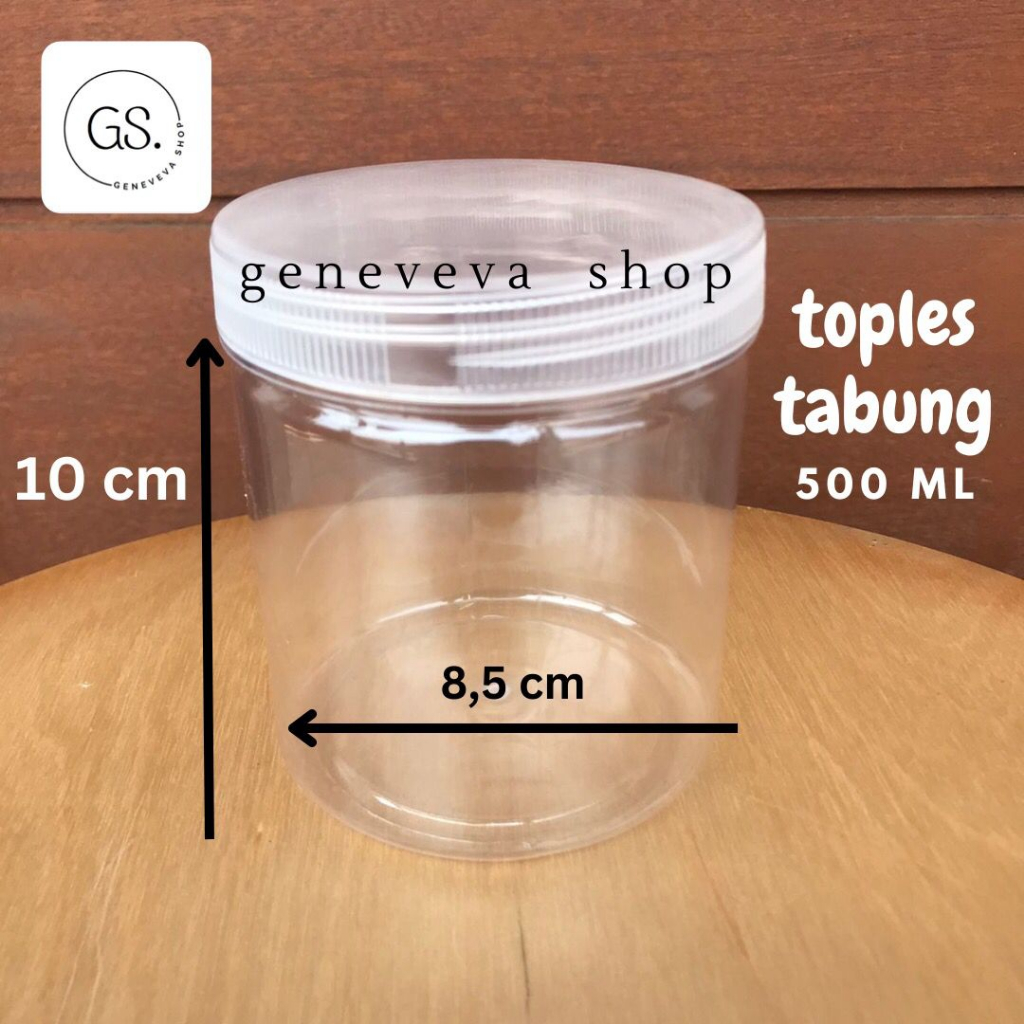 Toples tabung cylinder 500 ml / toples jar plastik 500ml