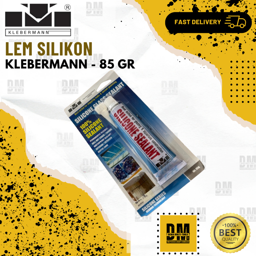 

Lem Kaca Lem Silikon Lem Aquarium Klebermann Silicone Sealant 85 gr