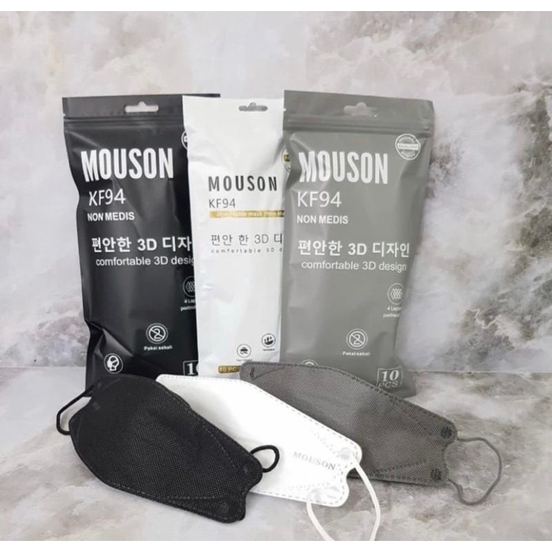 Kf Mouson,  KF 94 MOUSON 4ply, kf 94 mouson hitam putih abu