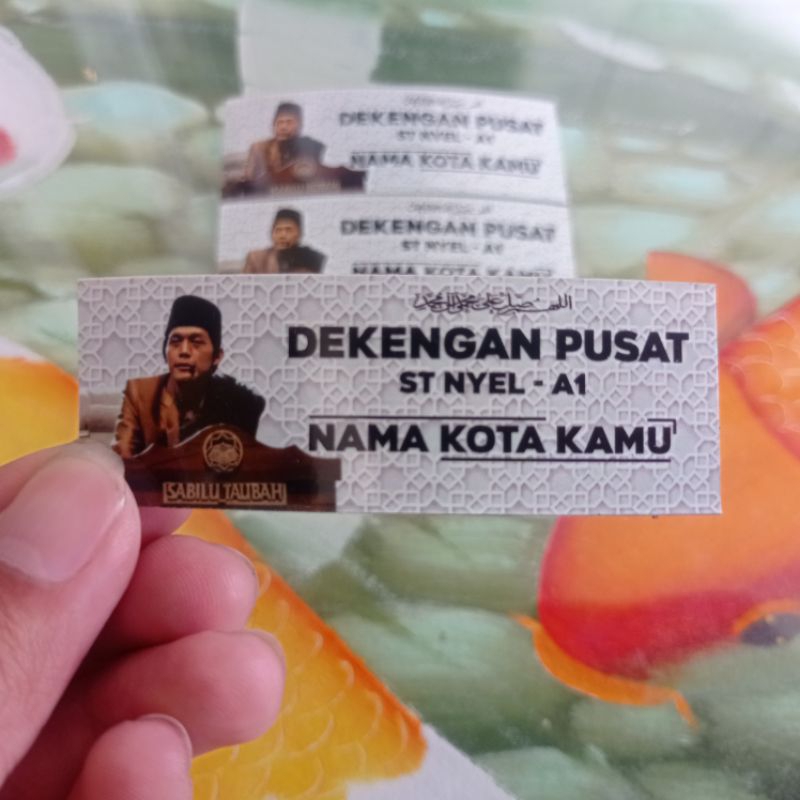 

(Minimal Order 10 pcs) Stiker Dekengan Pusat ST NYEL Background Putih, Vynil/Hologram Tahan Air, Tahan Lama