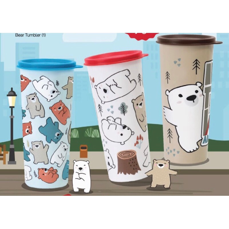 tupperware gelas minum botol bear tumbler anak 1pcs