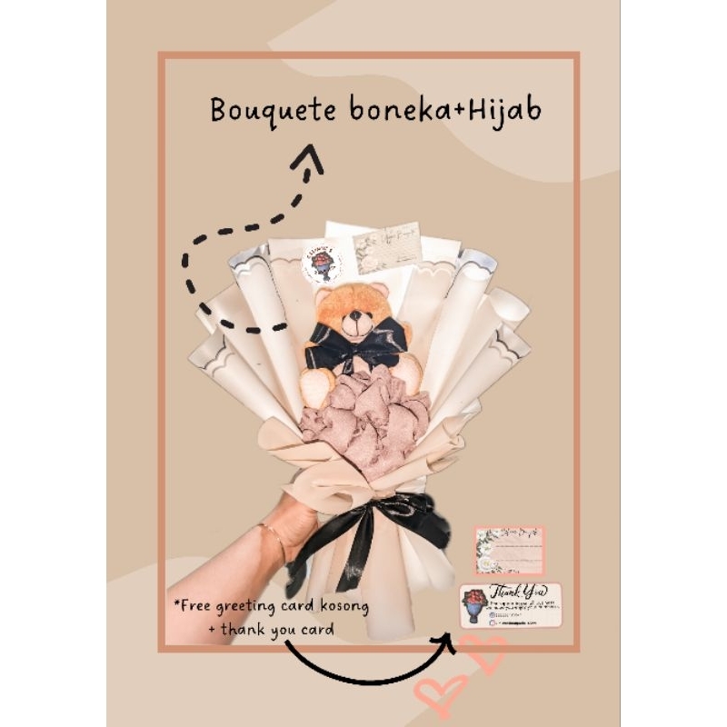 

bucket boneka+hijab/bouquete hampers boneka bellasquare/bucket low budget mojokerto/CRAFT.LINN