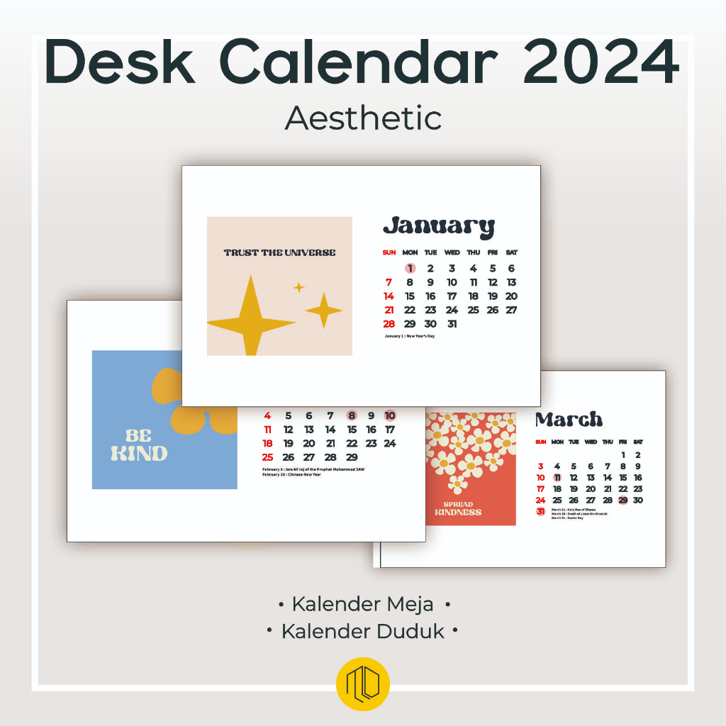 

Kalender Meja / Kalender Duduk Aesthetic Tahun 2024 / Kalender aesthetic calender meja 2024 unik lucu hiasan pajangan meja kantor estetik / Kalender Meja 2024 mini, kalender horizontal, kalender catatan, kalender souvenir, kalender 2024 Kalender meja 2024