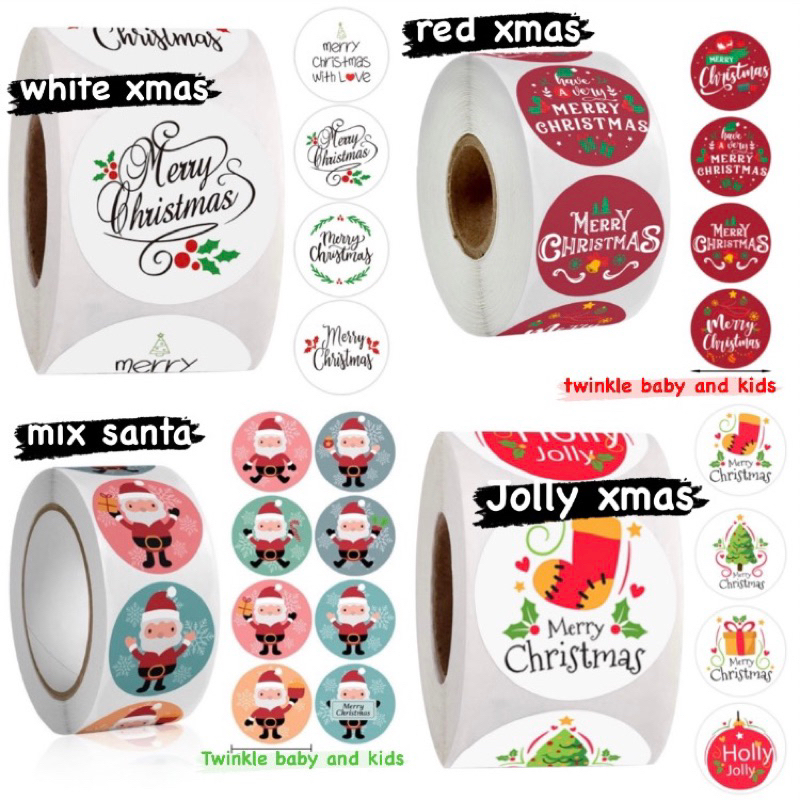 

STICKER BULAT NATAL MERRY XMAS MERRY CHRISTMAS CARD INVITATION AMPLOP HAMPERS KADO BINGKISAN TEMPELAN TAG STIKER BULAT LABEL SANTA CLAUS SINTERKLAS POHON NATAL BEAR POLAR